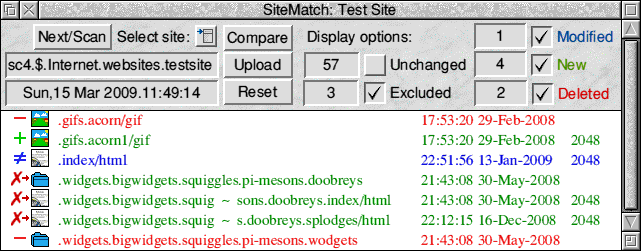 SiteMatch 2.38 main window